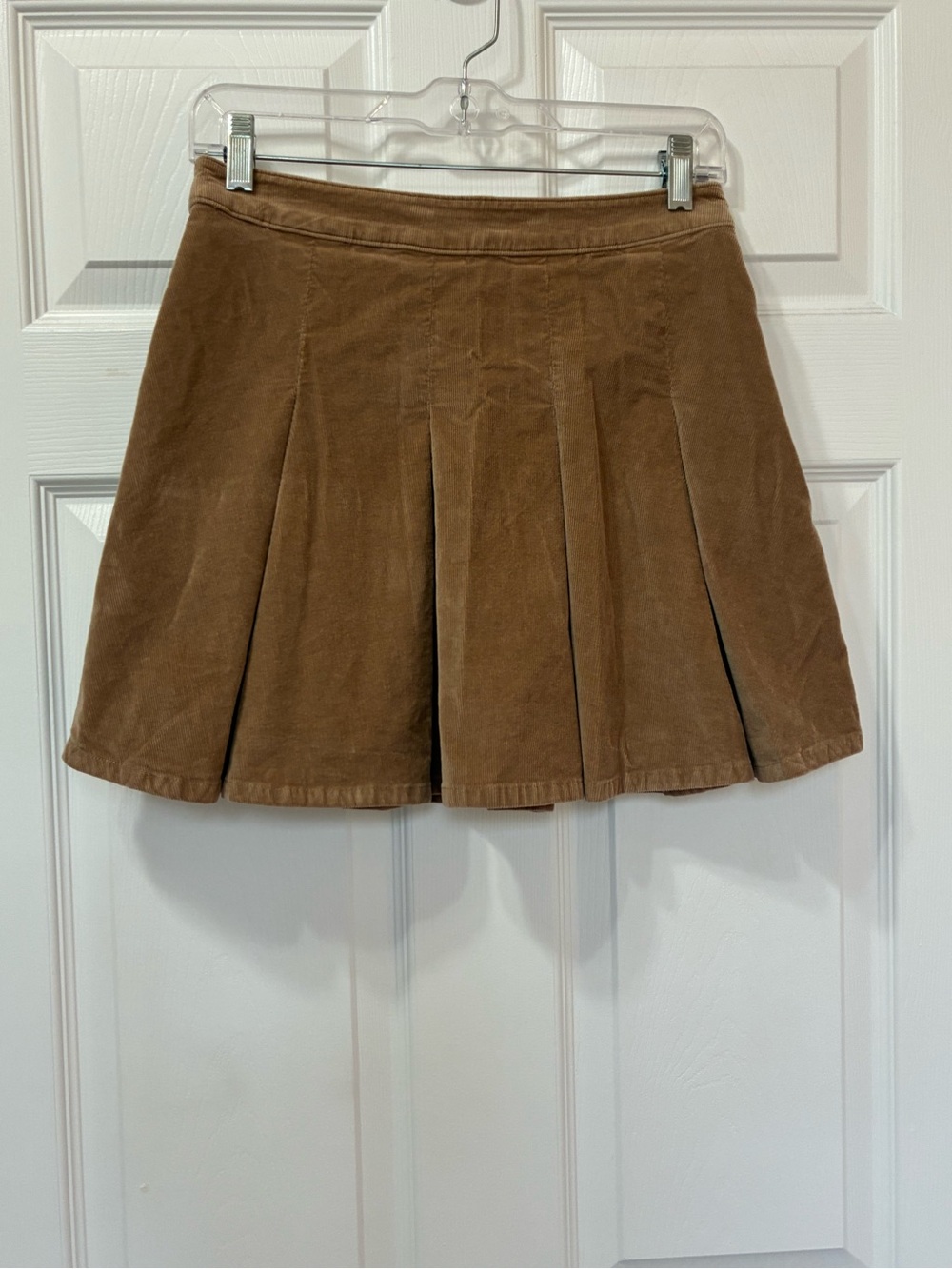 Hollister Corduroy Pleated Mini Skirt Tan Ultra High Rise Womens Medium Academia